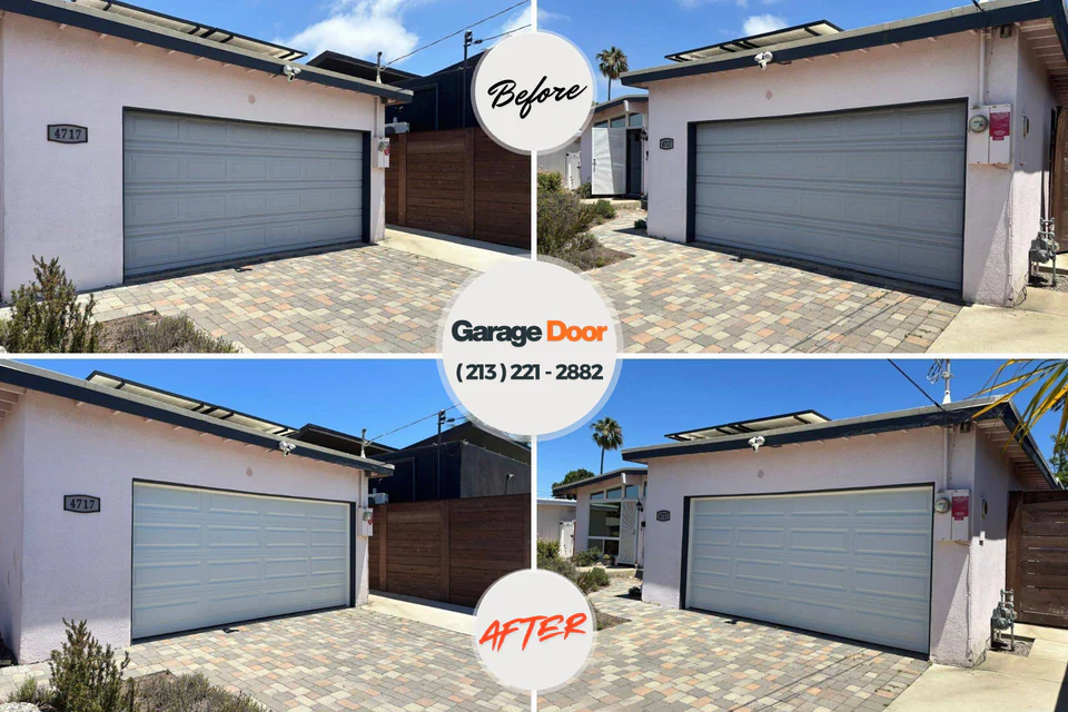 Before and after: garage door opener repair San Carlos, TX